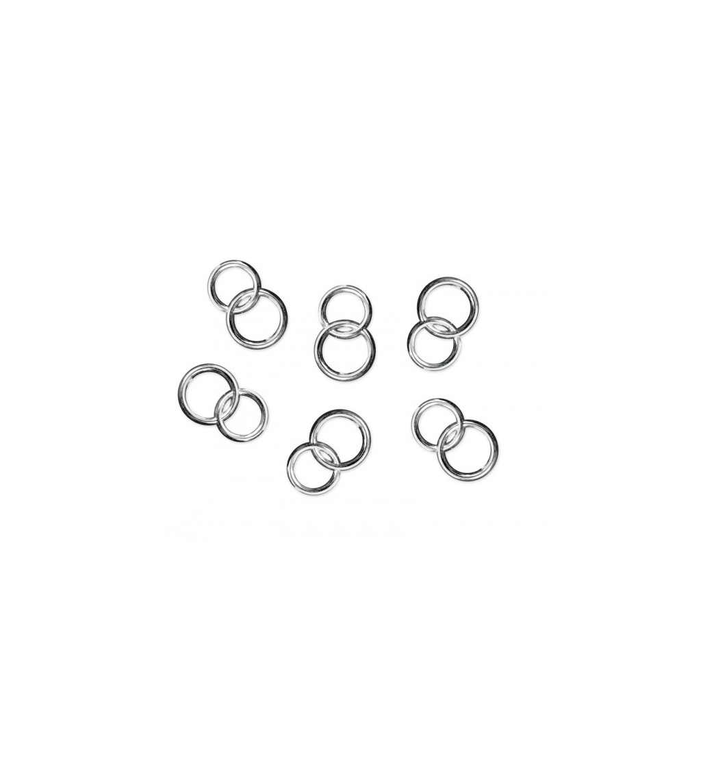 Dekorace - stříbrné prstýnky (15 mm)