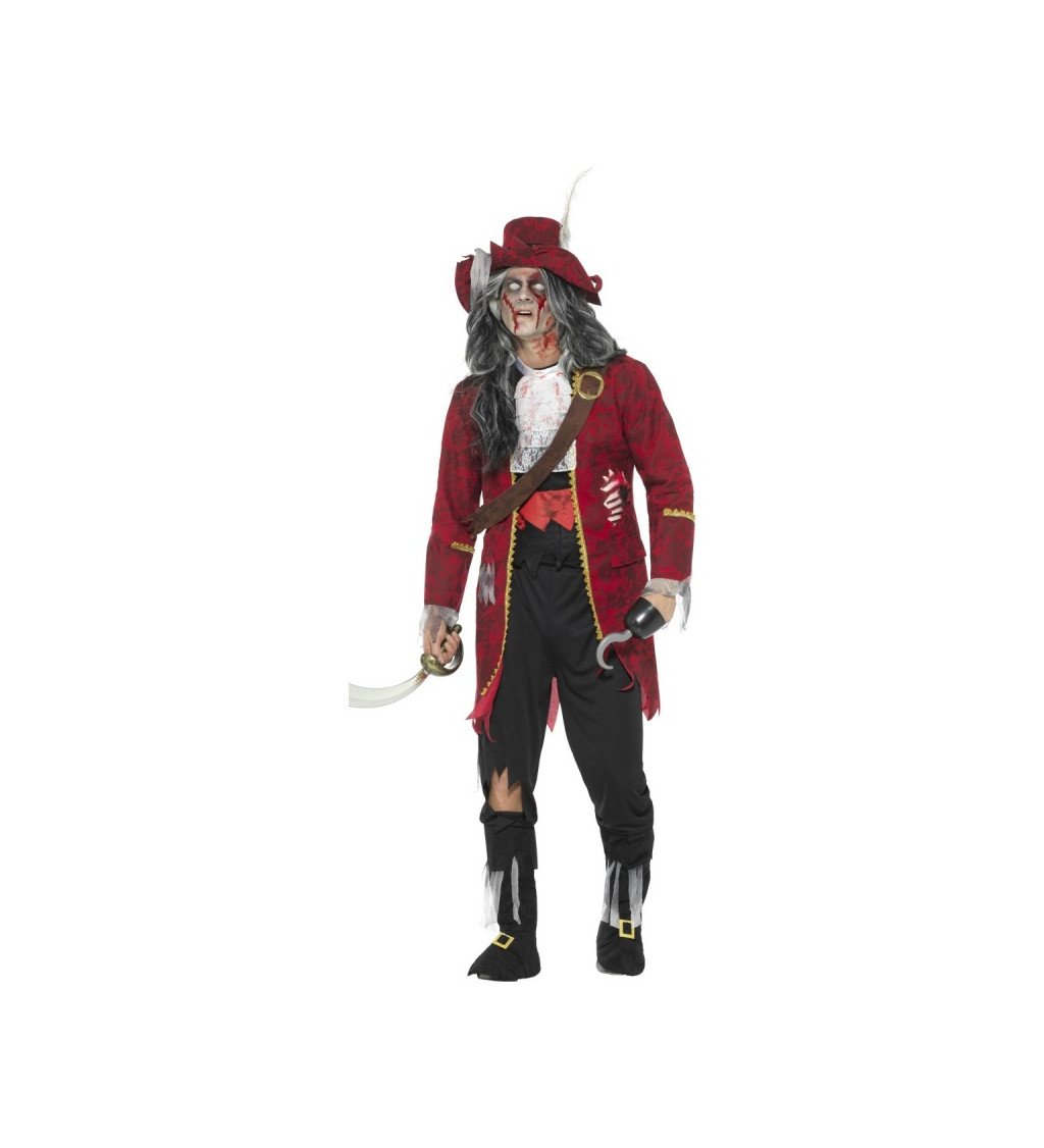 Pánský kostým pirátského zombie kapitána