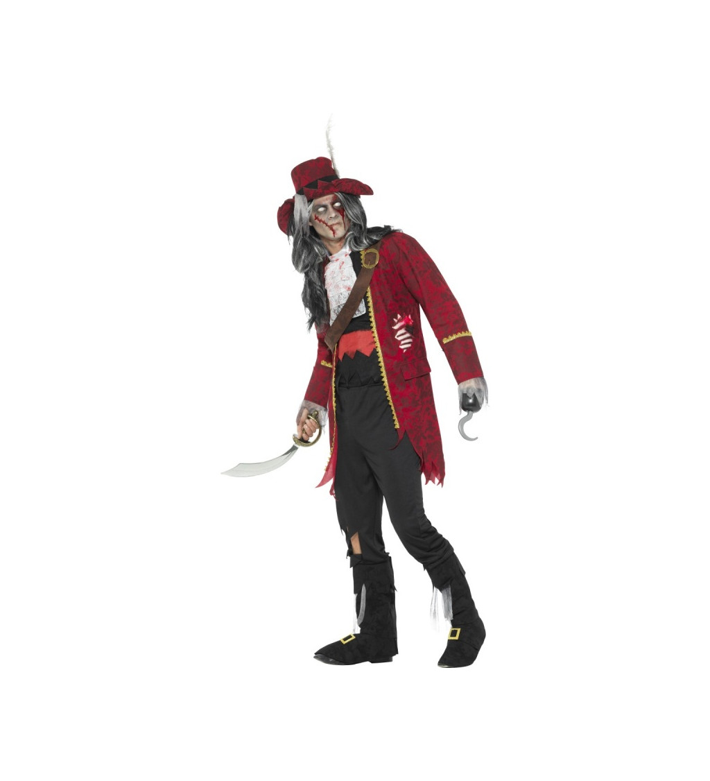 Pánský kostým pirátského zombie kapitána