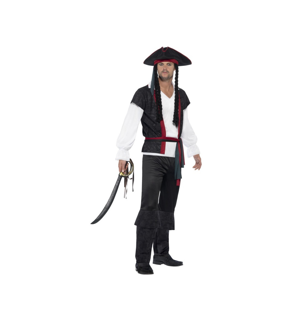 Pánský kostým Pirát s dredy