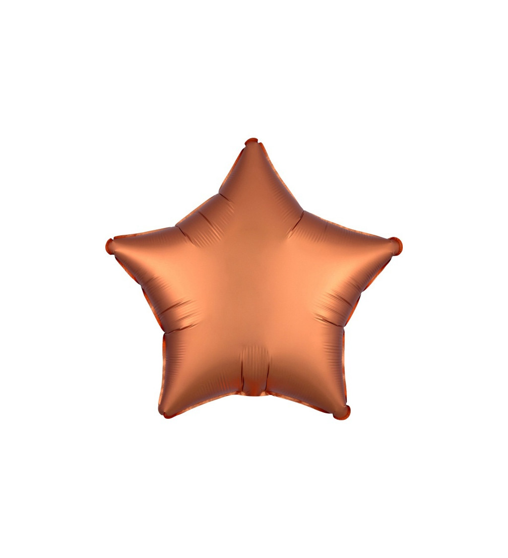 Sametový fóliový balónek Oranžová hvězda
