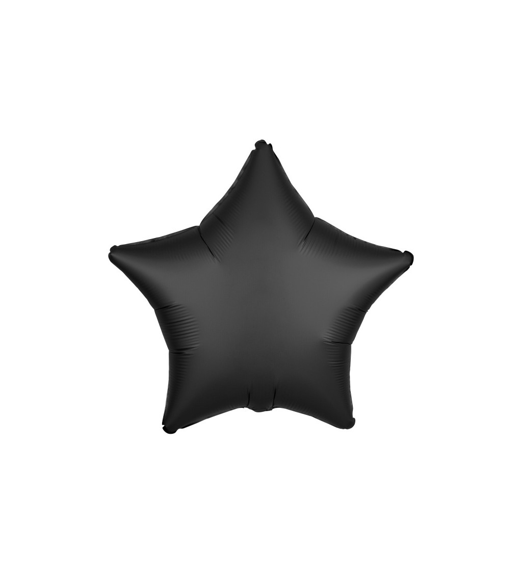 Sametový fóliový balónek Černá hvězda