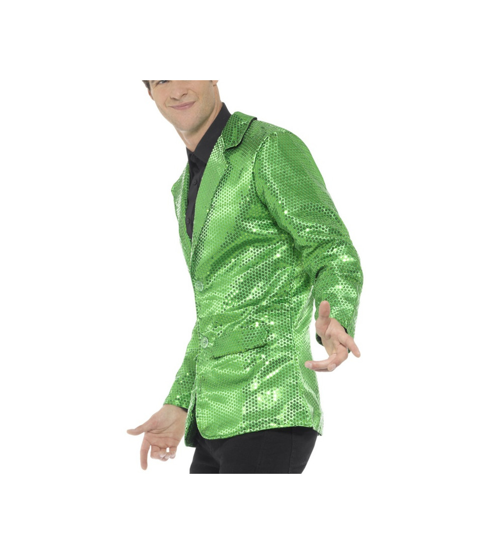 Zelené flitrované sako
