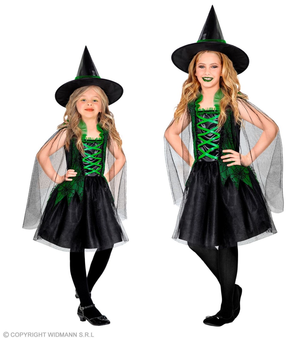 Dětský kostým Malá Zelená čarodějnice