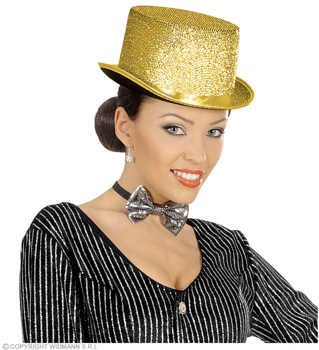 Zlatý třpytivý klobouk