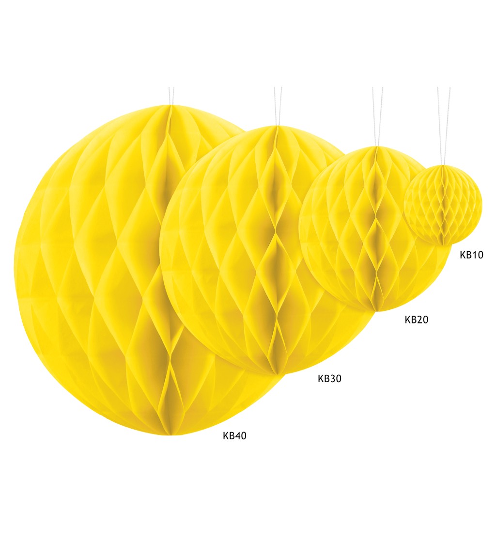 Dekorační koule - žlutá, 10 cm