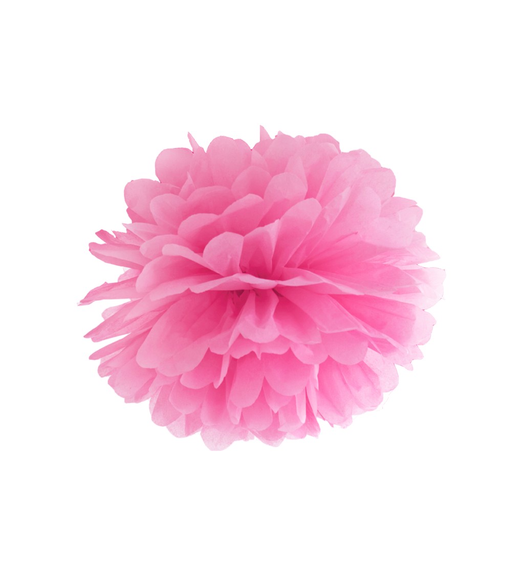 Papírový pompom - růžový, 35 cm