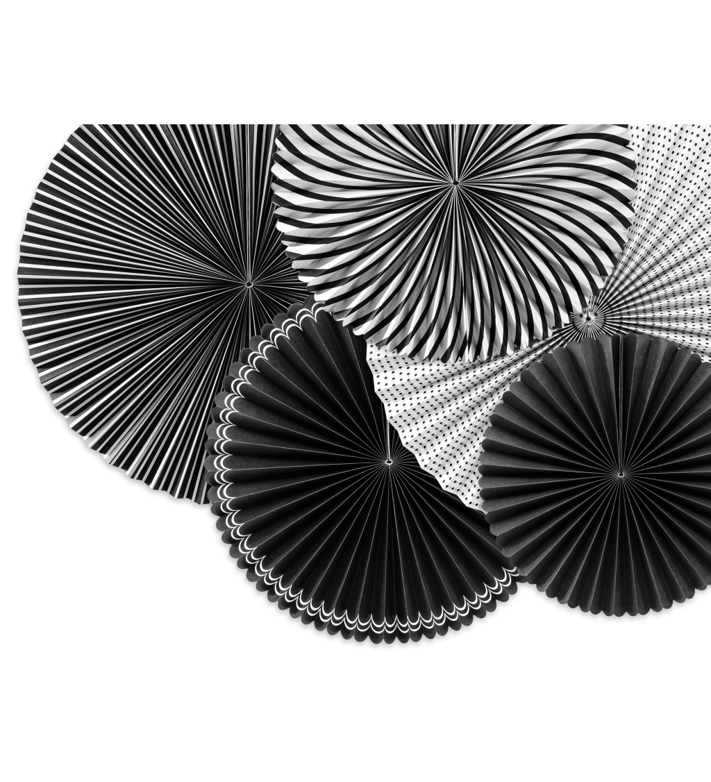 Závěsné rozety - černo-bílé vzory
