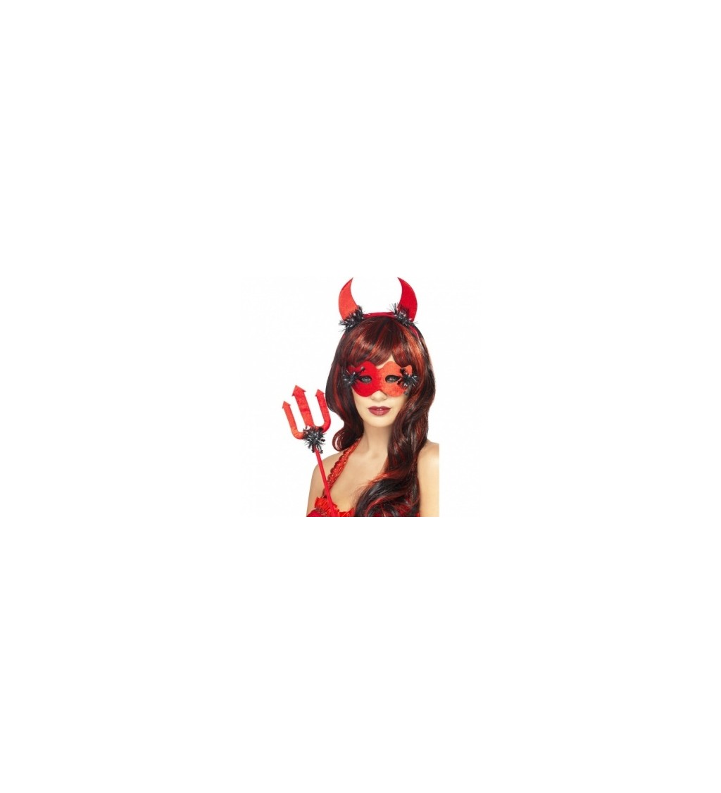 Devil čertovský set s maskou - červený