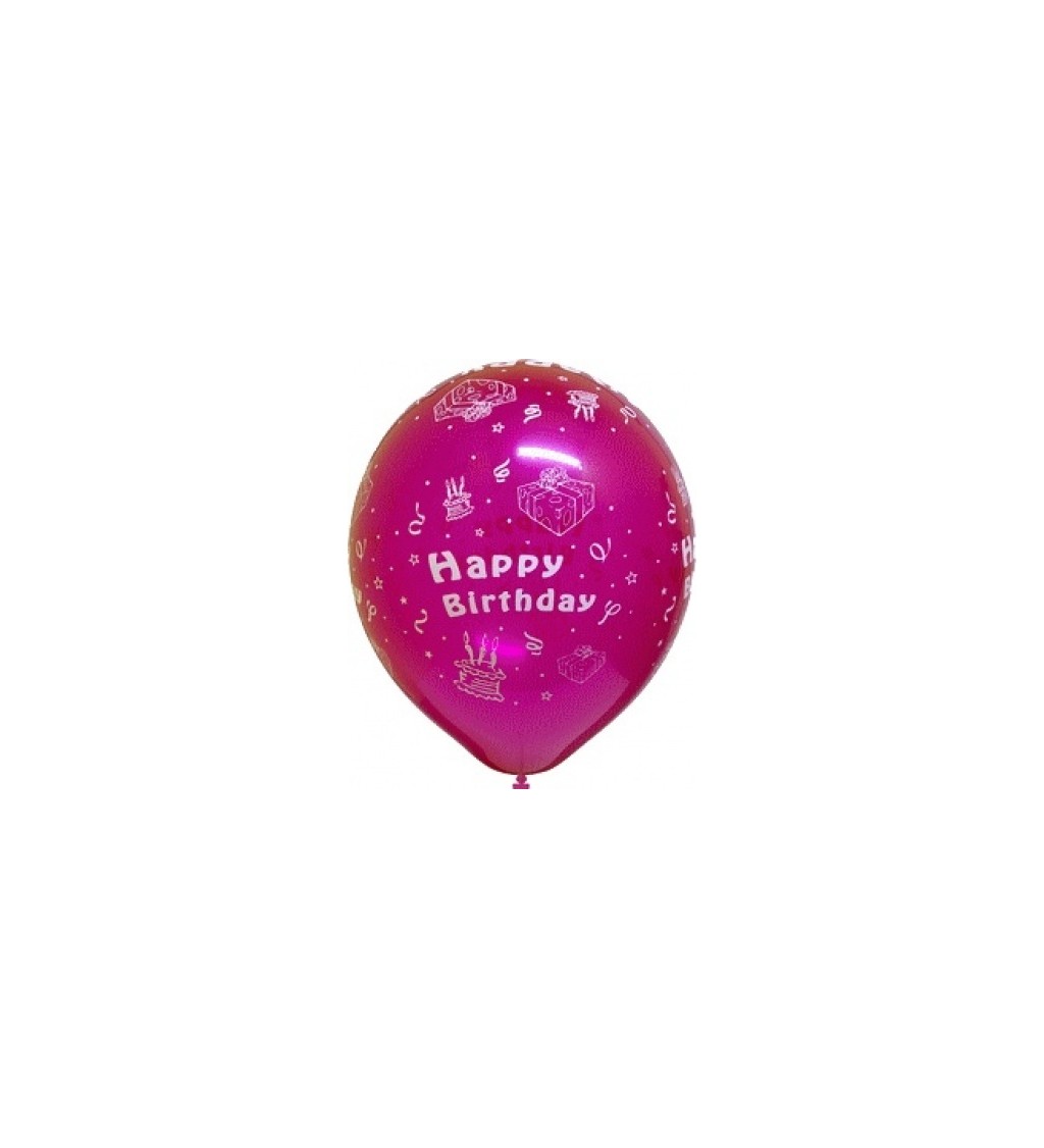 Balónek - Happy Birthday, různé barvy barevný
