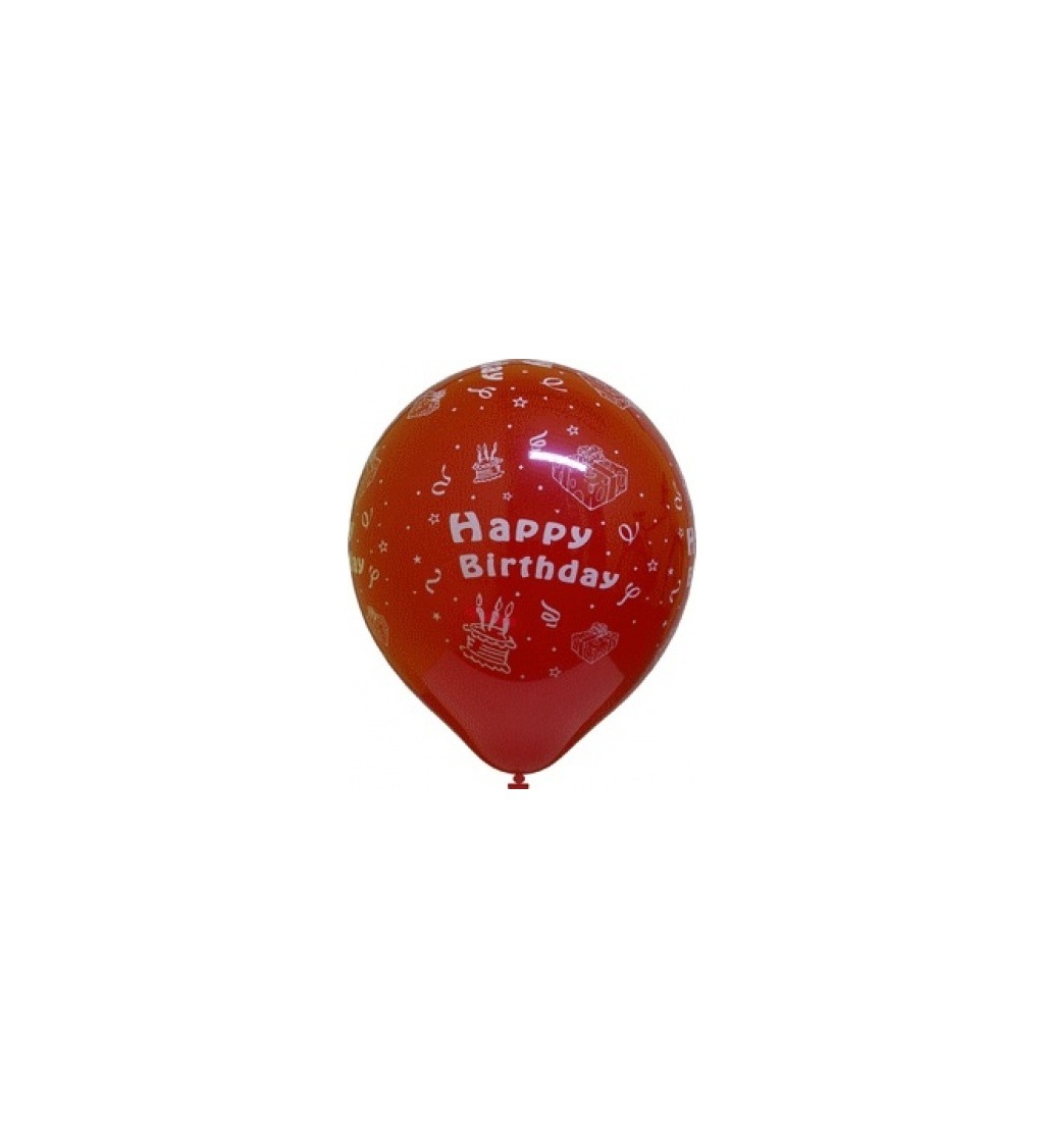 Balónek - Happy Birthday, různé barvy barevný