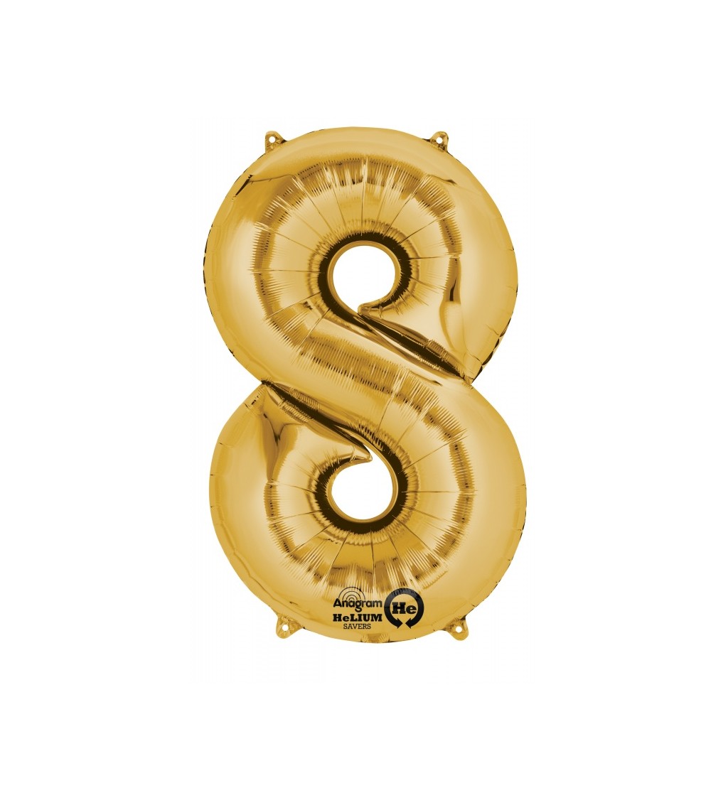Balónek - Číslo 8 zlatý