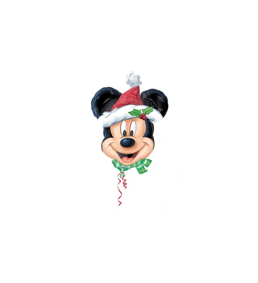 Vánoční Mickey Mouse fóliový balónek