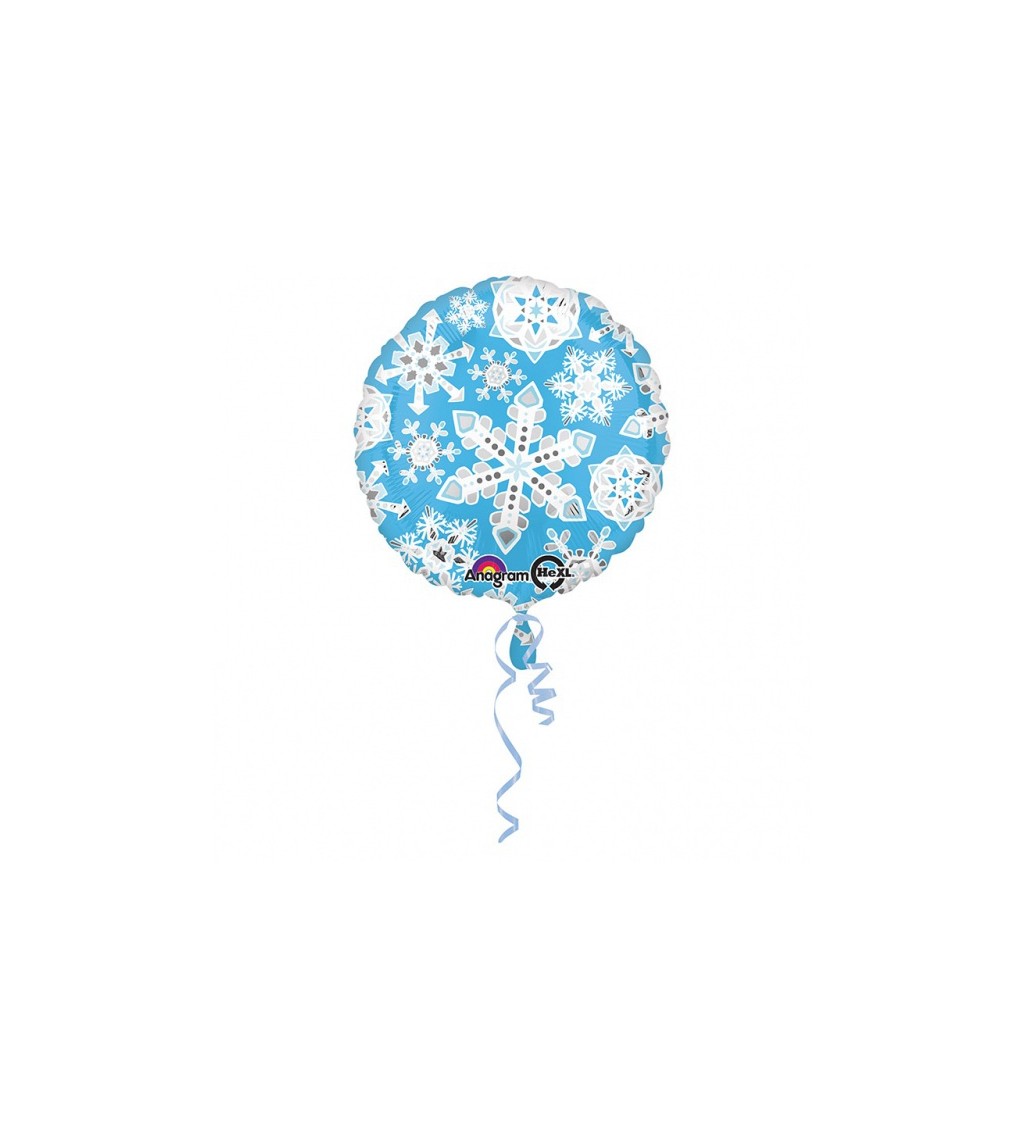 Kulatý fóliový balonek - vločky