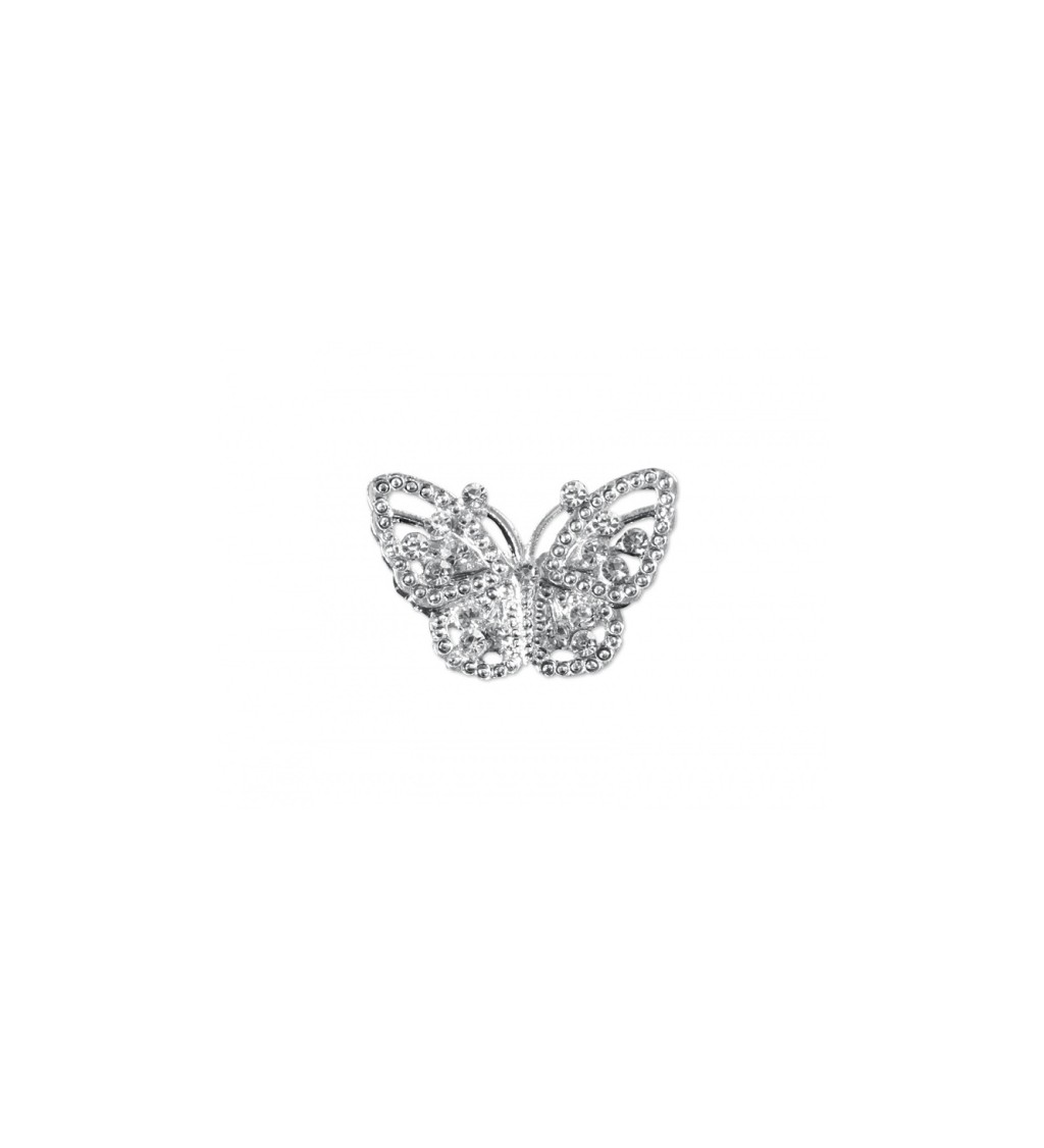 Brož - stříbrný motýl (malá)