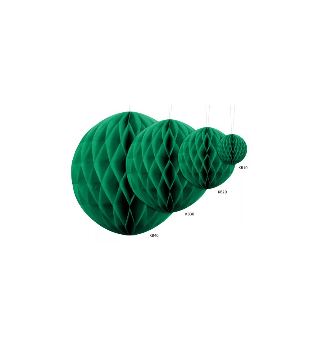 Dekorační koule - tmavě zelená, 20 cm