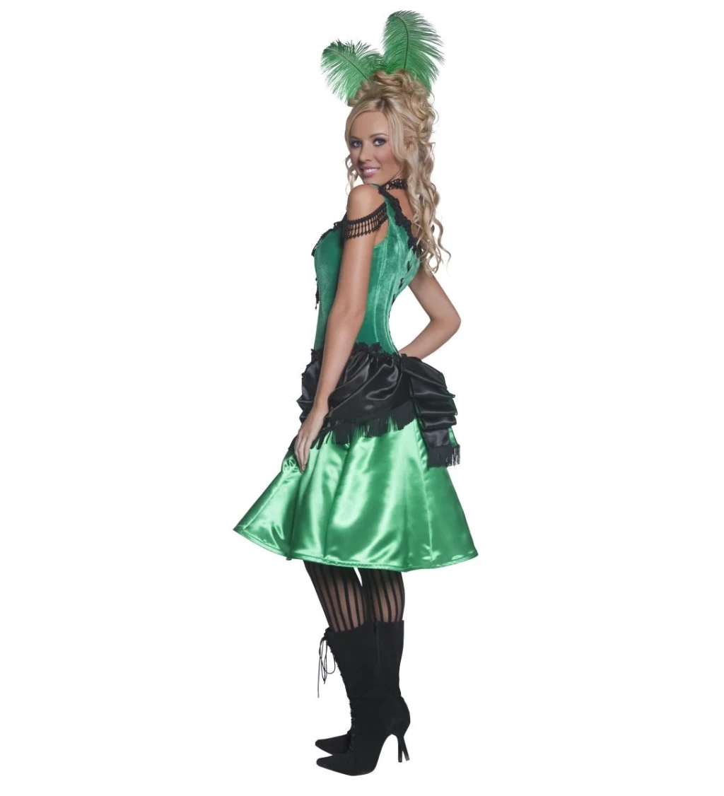 Kostým pro ženy - Kankánová tanečnice zelená