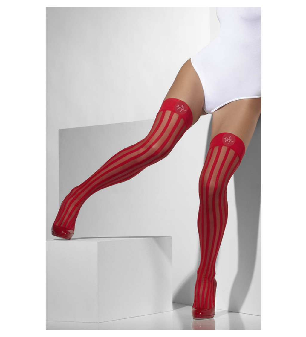 Červené nadkolenky zdravotní sestřička