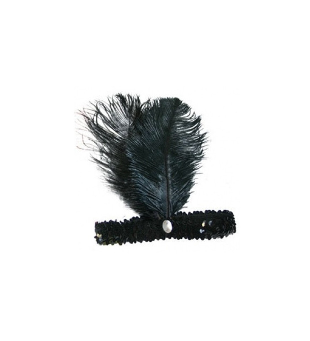 Čelenka - Prohibice, černá s peřím