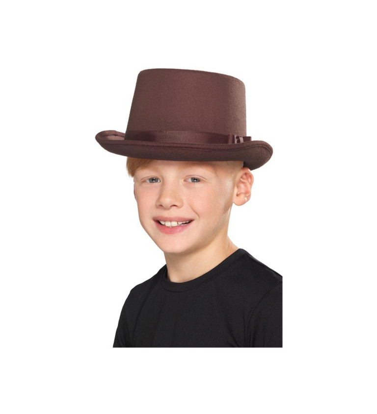 Hnědý dětský klobouk