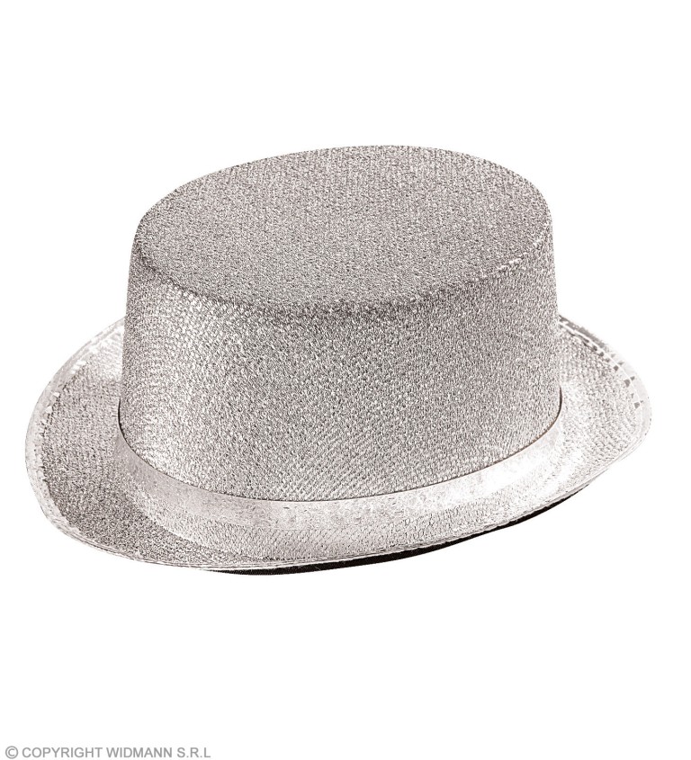 Stříbrný třpytivý klobouk