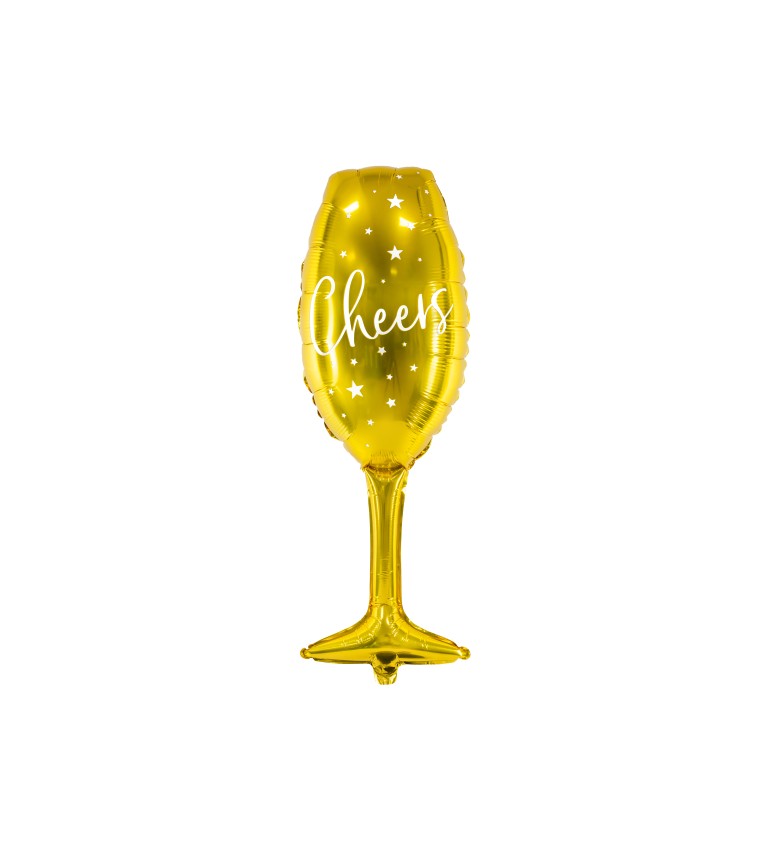 Zlatá sklenička fóliový balónek