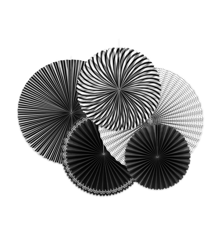 Závěsné rozety - černo-bílé vzory